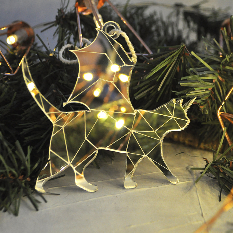 Ёлочная новогодняя игрушка - Драконокот зеркальный - купить необычный подарок на Новый год