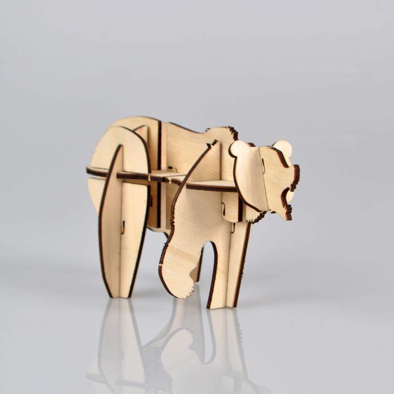 Деревянный сибирский сувенир конструктор  - Медведь Иннокентий