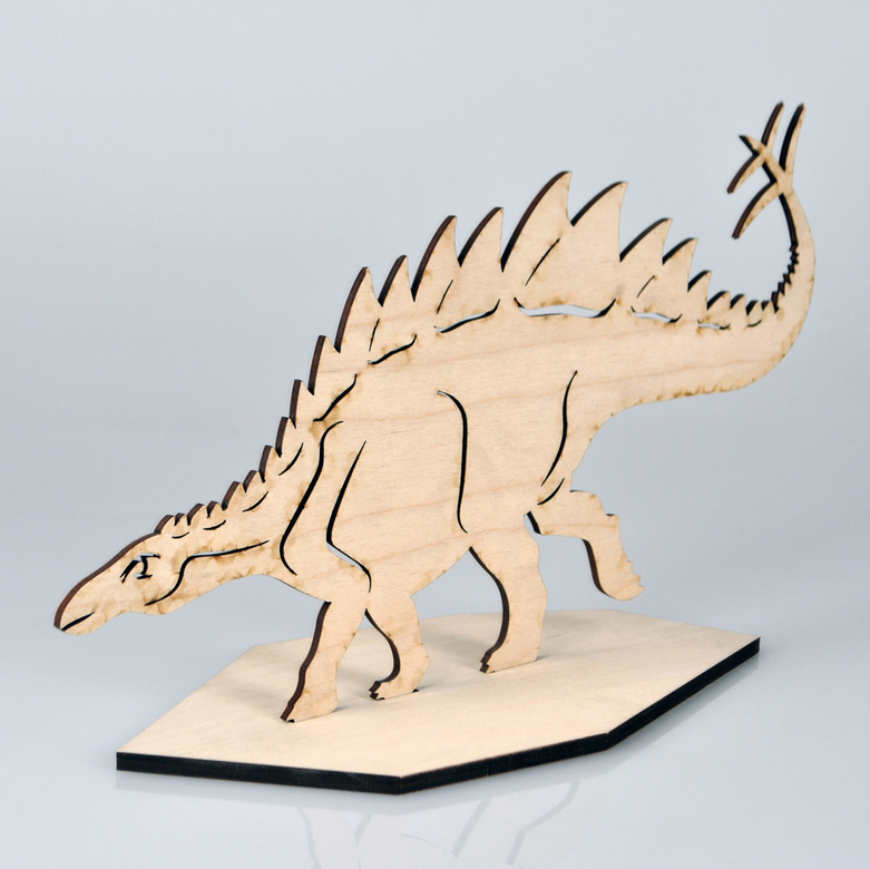 деревянная заготовка для декора - фигурка динозавра стегозавр - заказать купить с доставкой