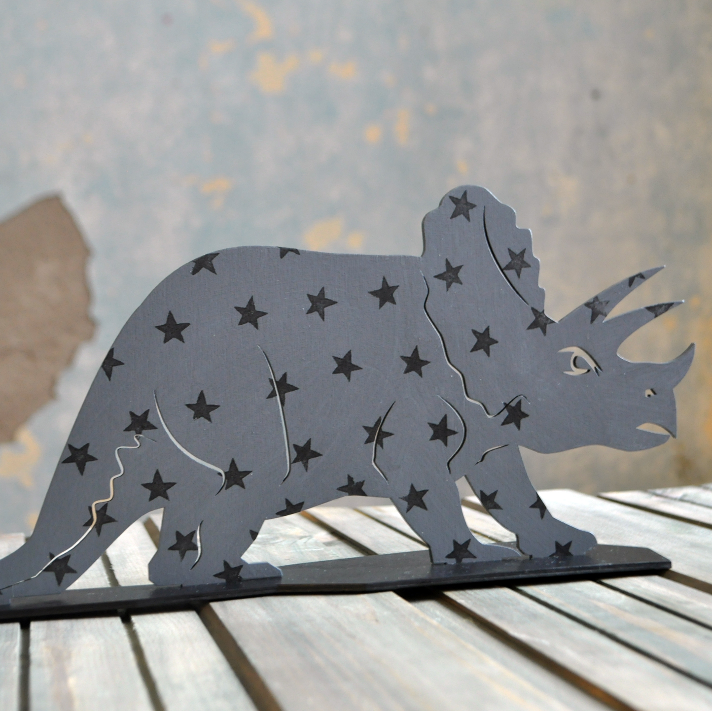 трицератопс заготовка для творчества, раскраска деревянная трицератопс, деревянный динозавр трицератопс,