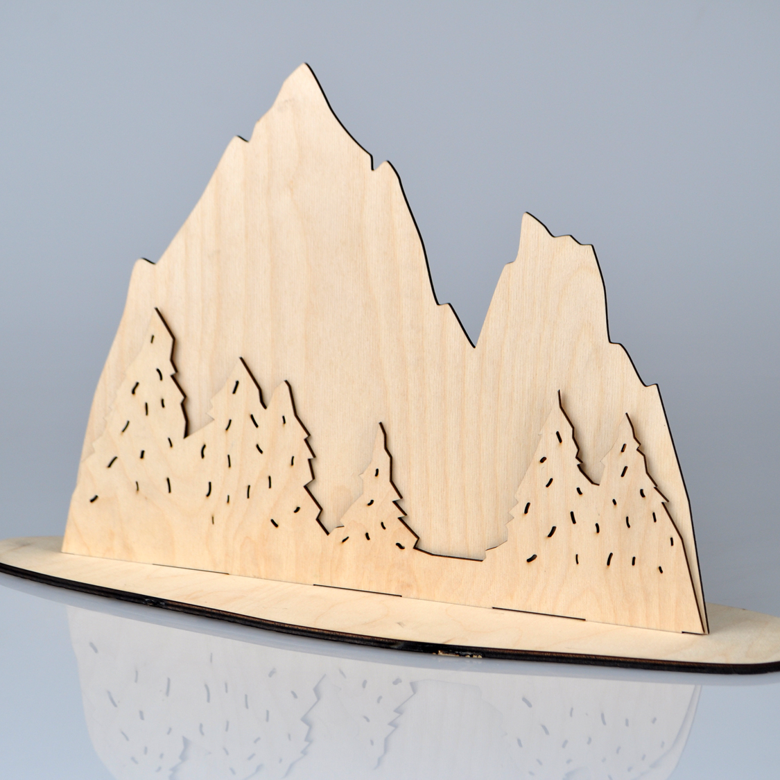 деревянная заготовка горы с ёлками для творчества, заготовка деревянная горы, горы из дерева заготовка для раскрашивания и росписи,