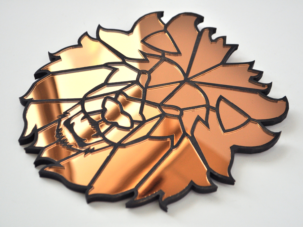 Лев полигональный с секциями - декоративное зеркало - УЦЕНКА