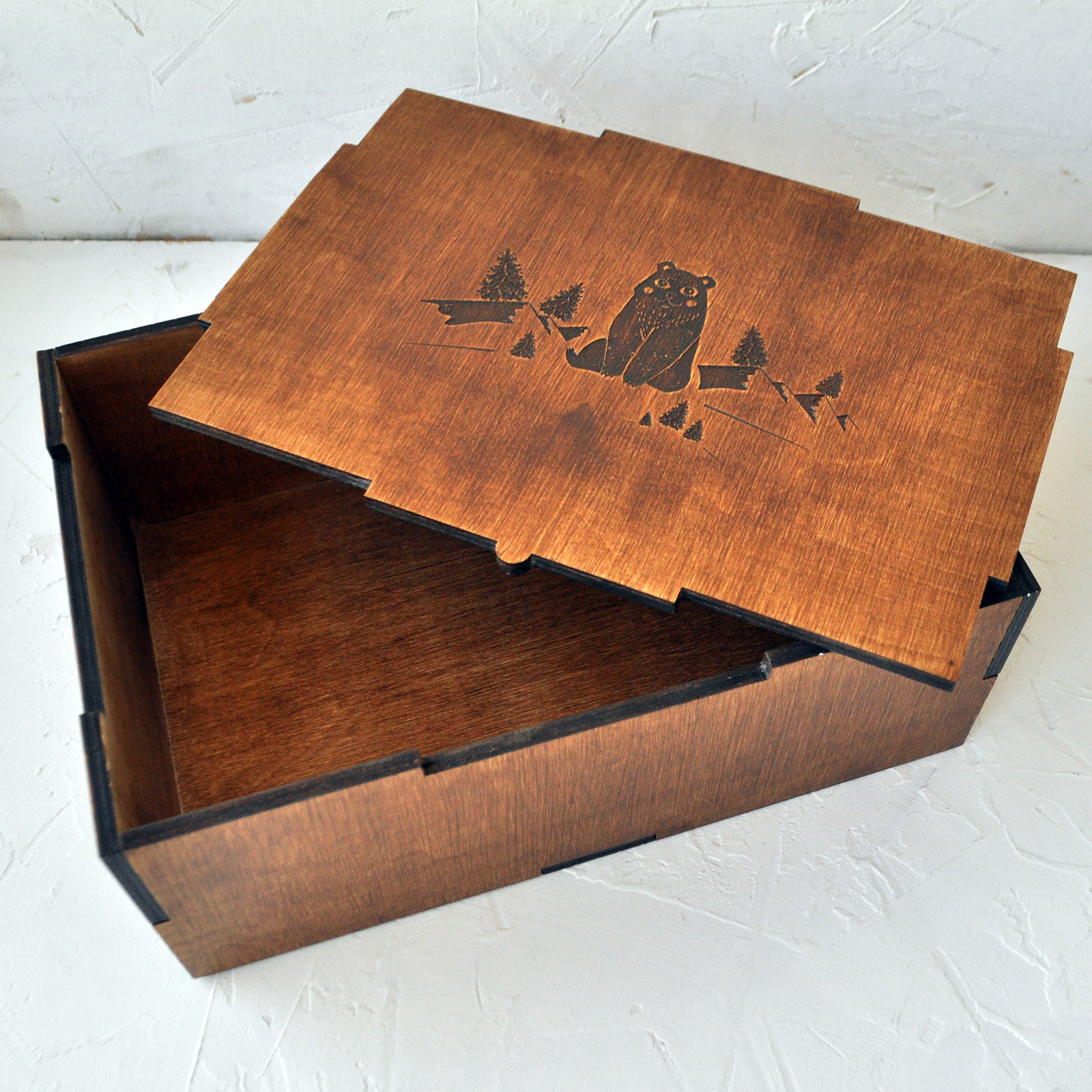 большая подарочная деревянная коробка с гравировкой купить заказать