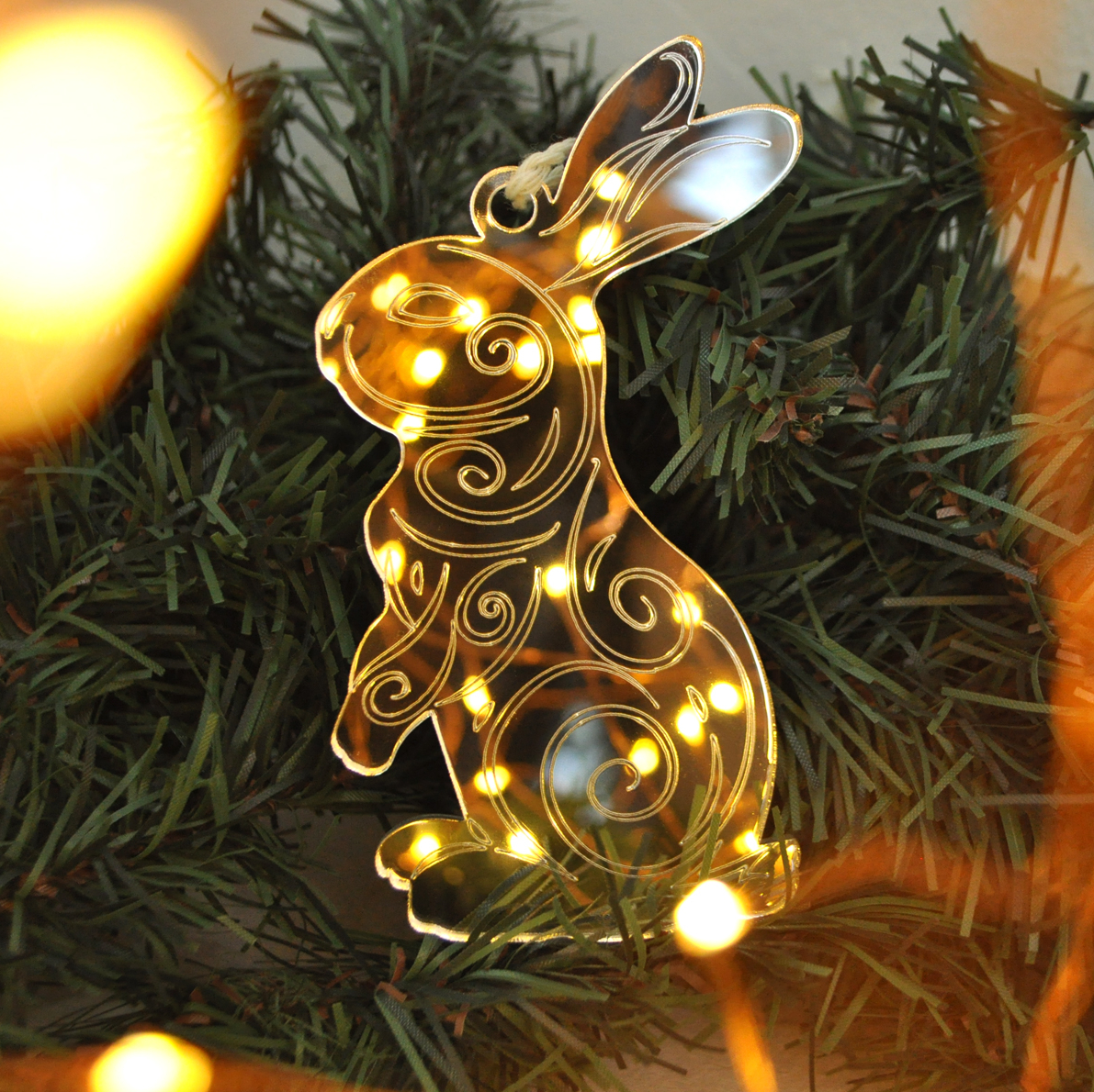 ёлочная игрушка кролик символ 2023