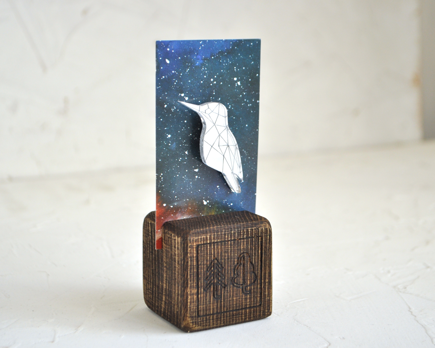 Ценник кубик из массива под старину