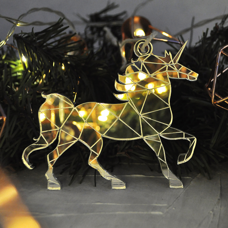 необычная новогодняя ёлочная игрушка единорог - сувенир на новый год необычный подарок в виде единорога