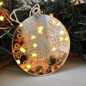 Ёлочная новогодняя игрушка - Снежинка пузырьки - купить необычный сибирский сувенир в подарок на Новый год