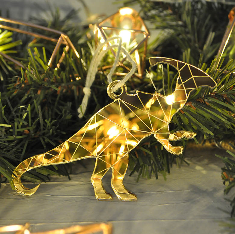 Ёлочная новогодняя игрушка - Динозавр Паразауролоф - купить необычный сувенир в подарок на Новый год