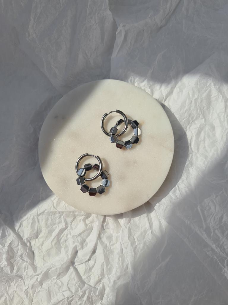 Серьги Hematite comb