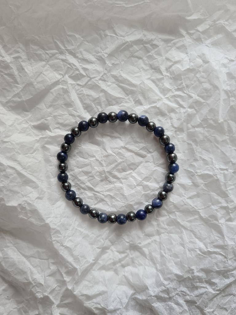 Мужской браслет #3 содалит и гематит