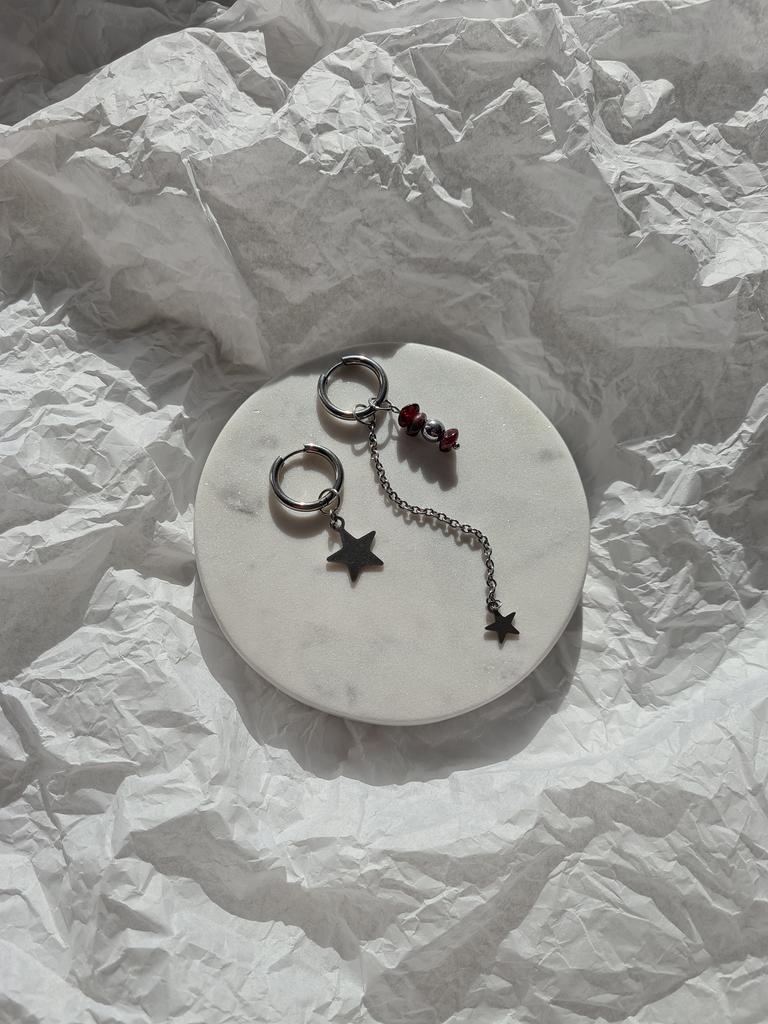 Серьги-трансформеры Granat