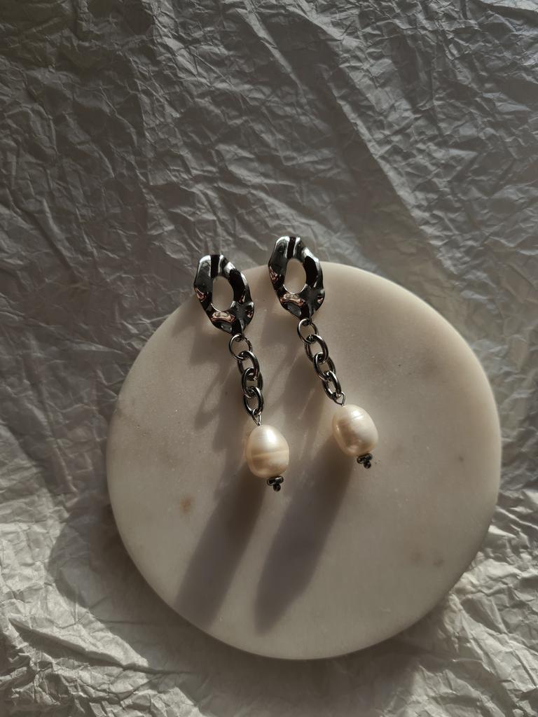 Серьги с натуральным жемчугом #1