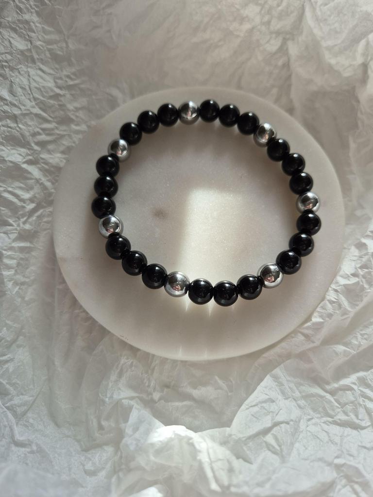 Мужской браслет #13 агат и гематит