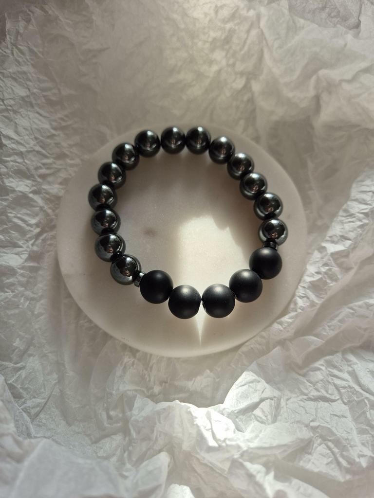 Мужской браслет #17 гематит и шунгит