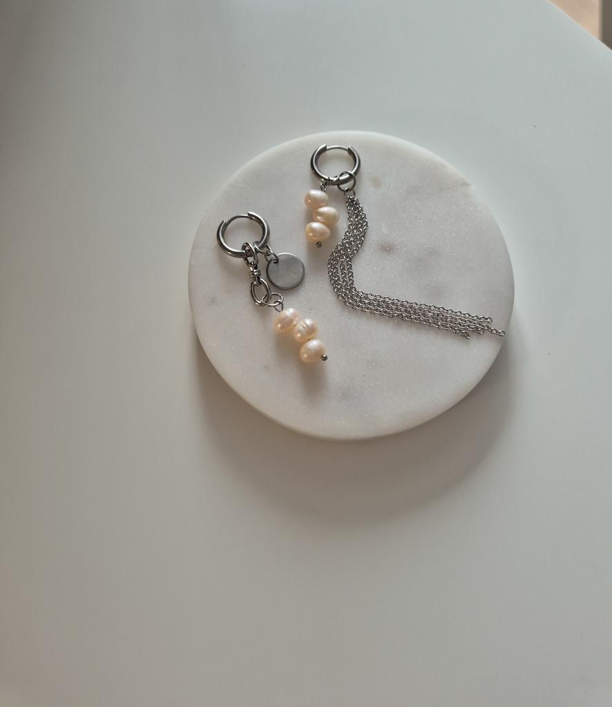 Серьги-трансформеры с натуральным жемчугом Rosa