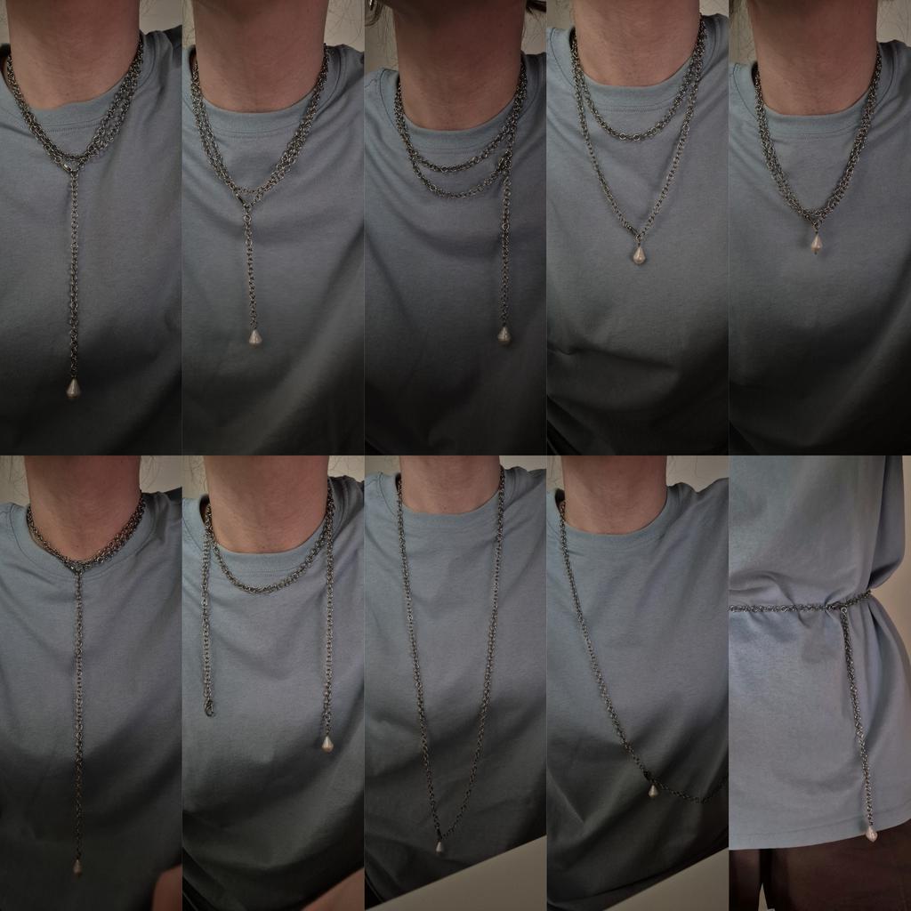 Пояс и сотуар на шею с барочной жемчужиной 10 в 1