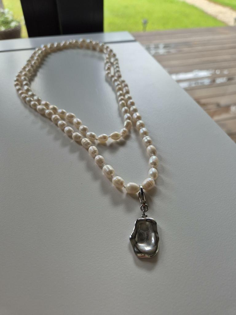 Длинное колье-трансформер из натурального жемчуга