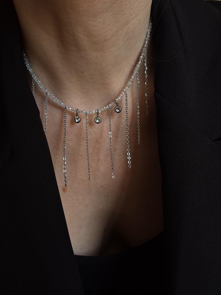 Чокер Clear с цепочками и подвесками