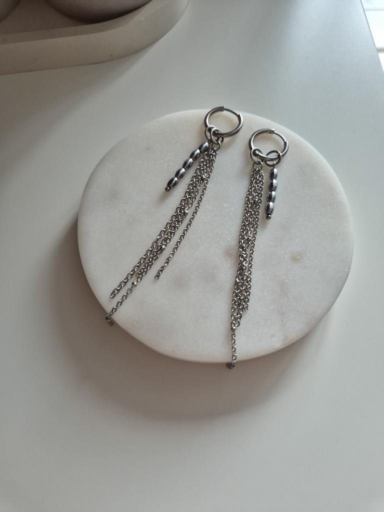 Серьги со съёмными подвесками mix #46 hematite rice