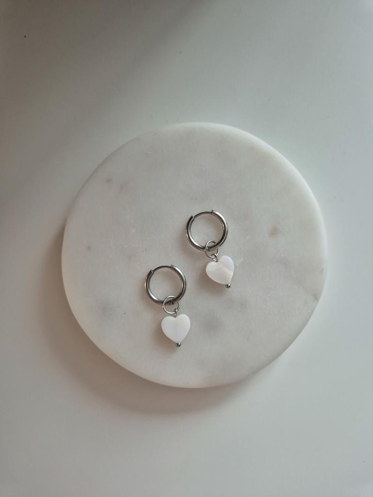 Серьги с перламутровыми сердцами #3