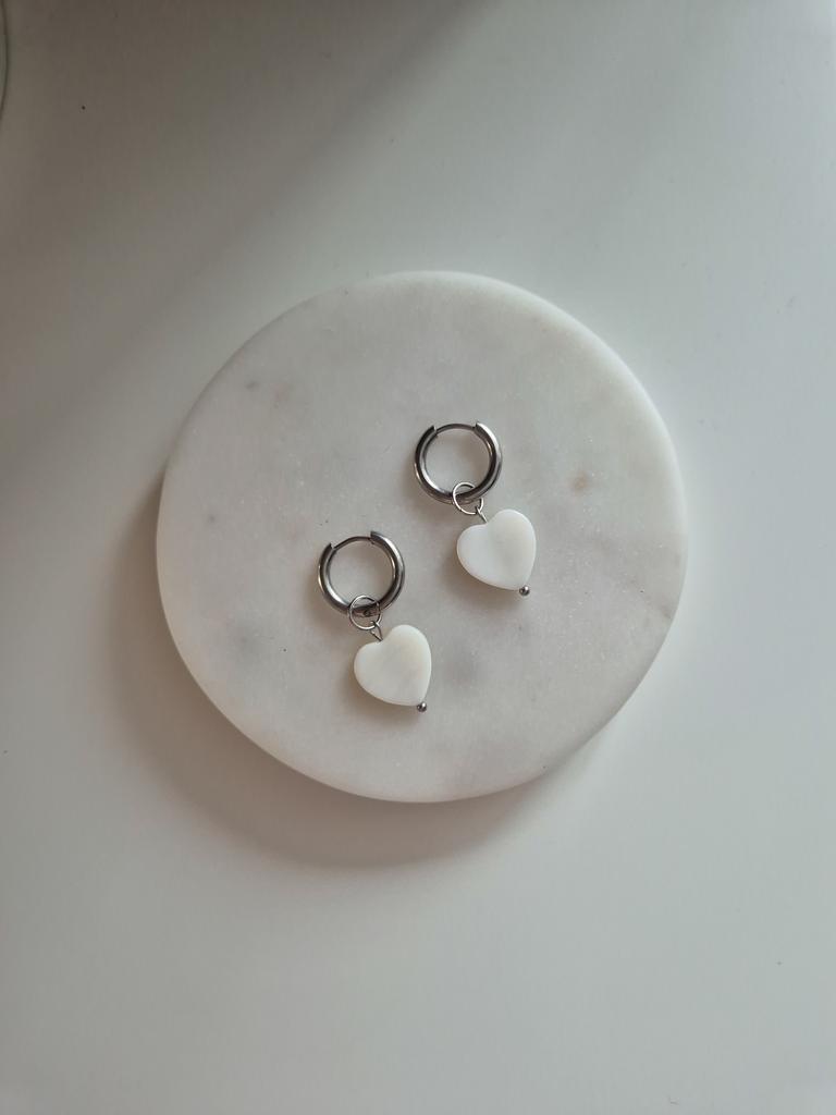 Серьги с перламутровыми сердцами #5