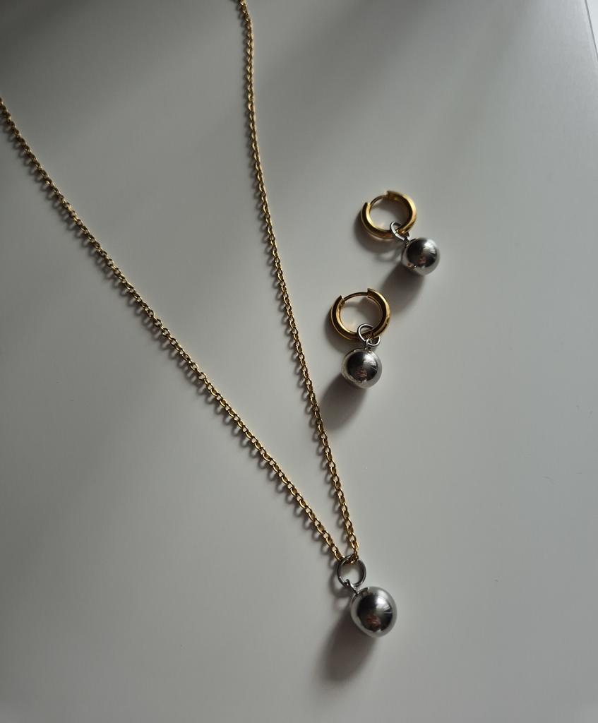 Цепочка биколор с подвеской Bubble