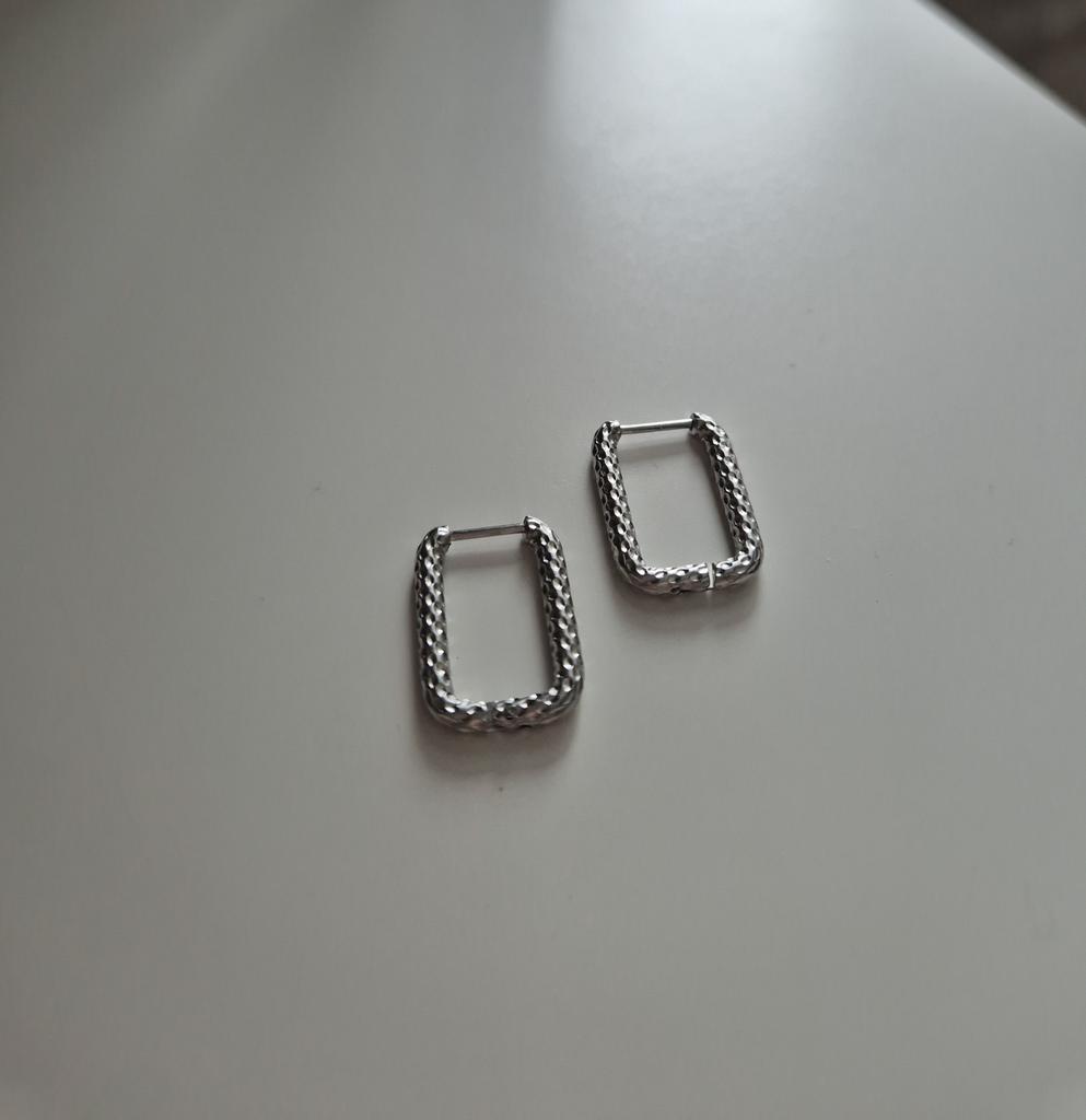 Серьги текстурные прямоугольные