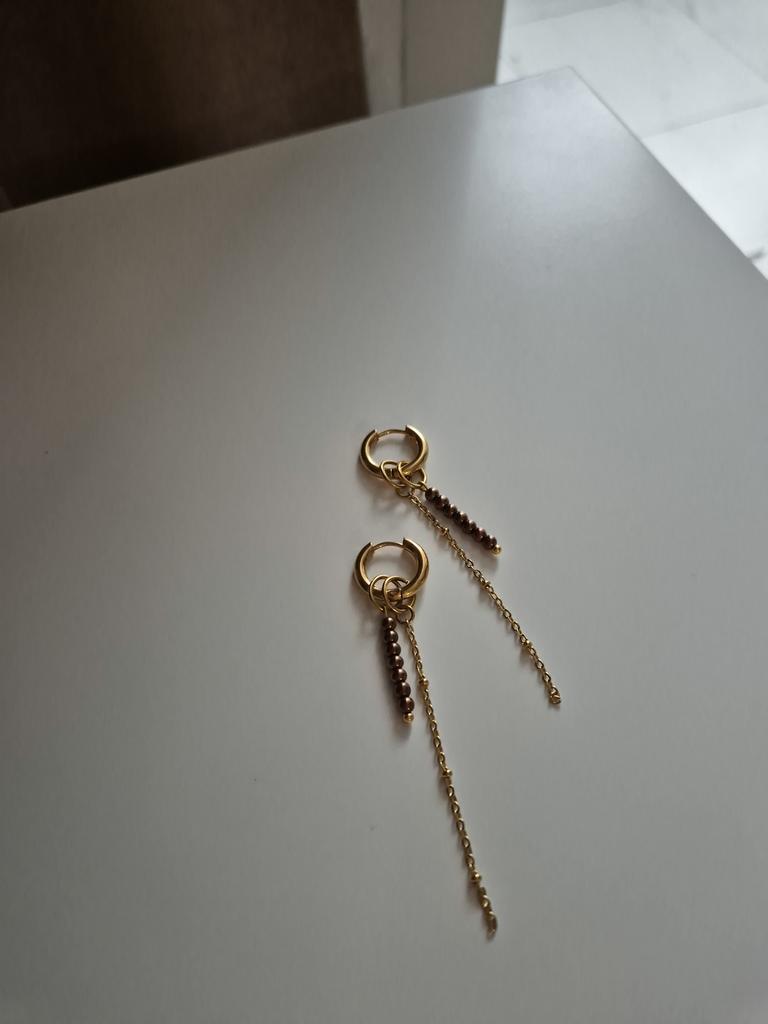 Серьги Hematite mix #67 шоколад