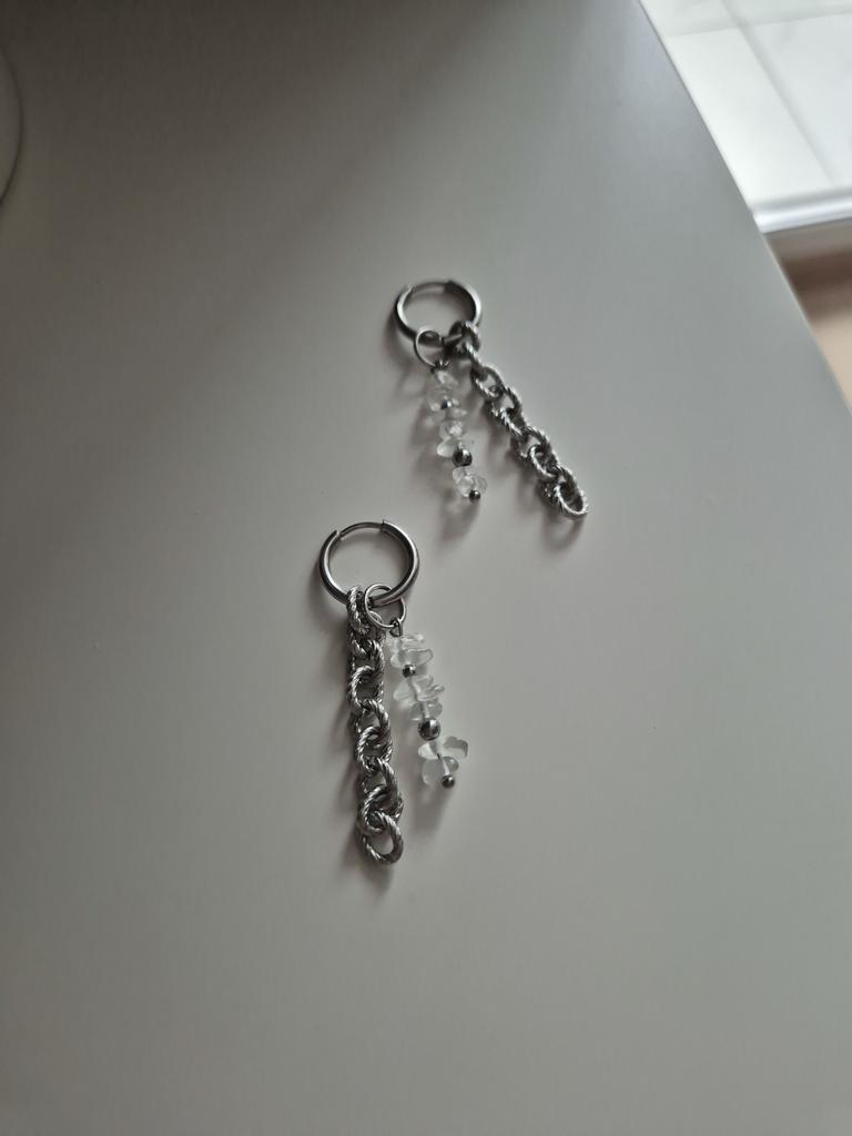 Серьги со съёмными подвесками Crystal mix #86