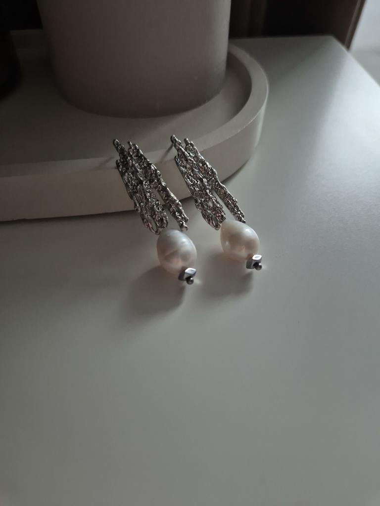 Серьги с натуральным жемчугом #8