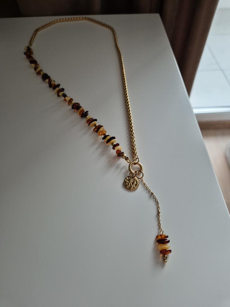 Колье с натуральным янтарем Amber