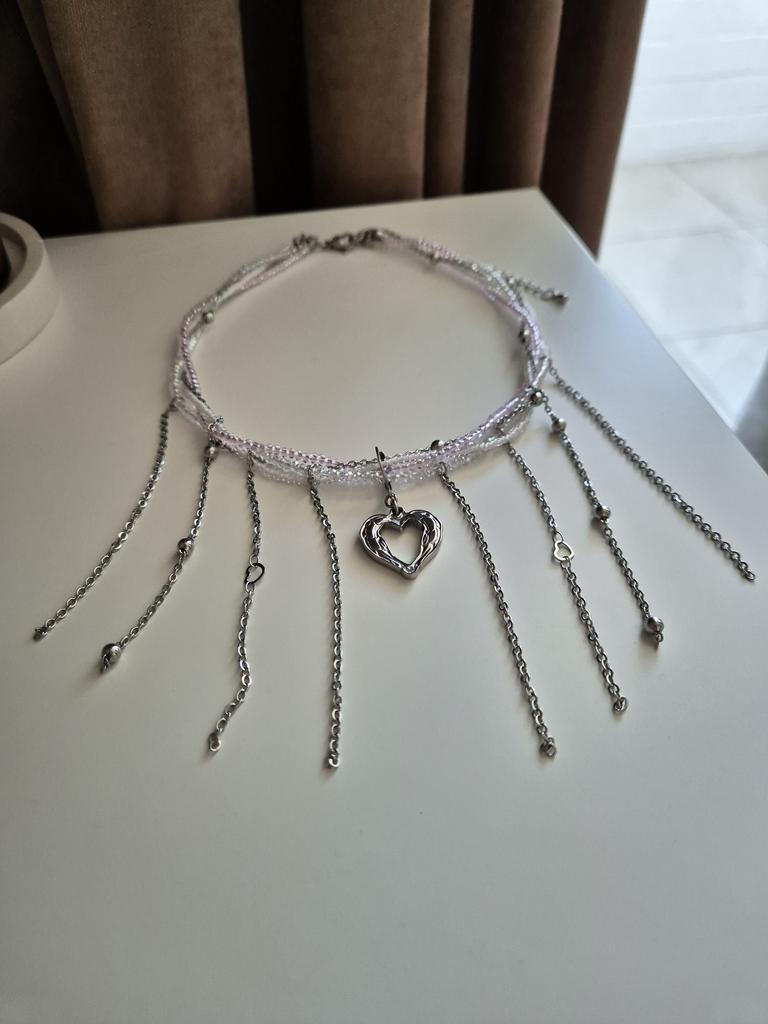 Колье многослойное с цепочками Grunge #8