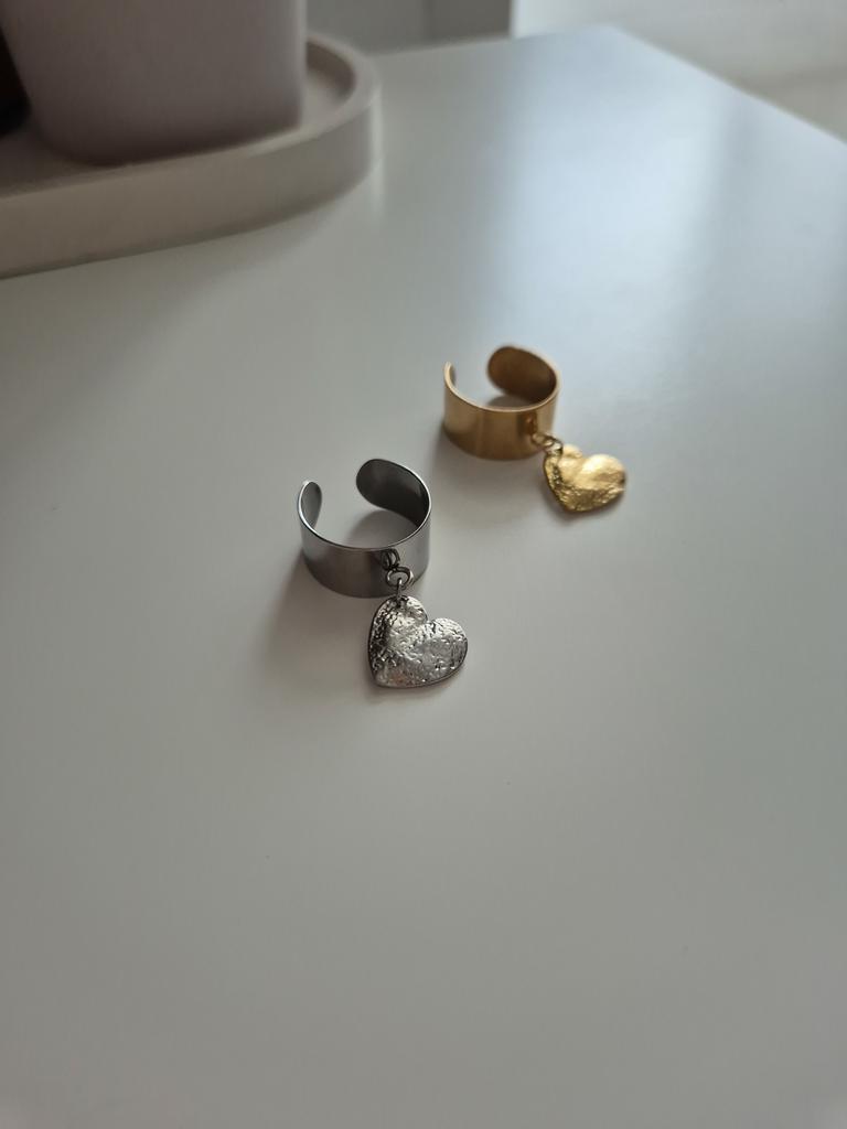 Кольцо Steel #1 с мятым сердцем