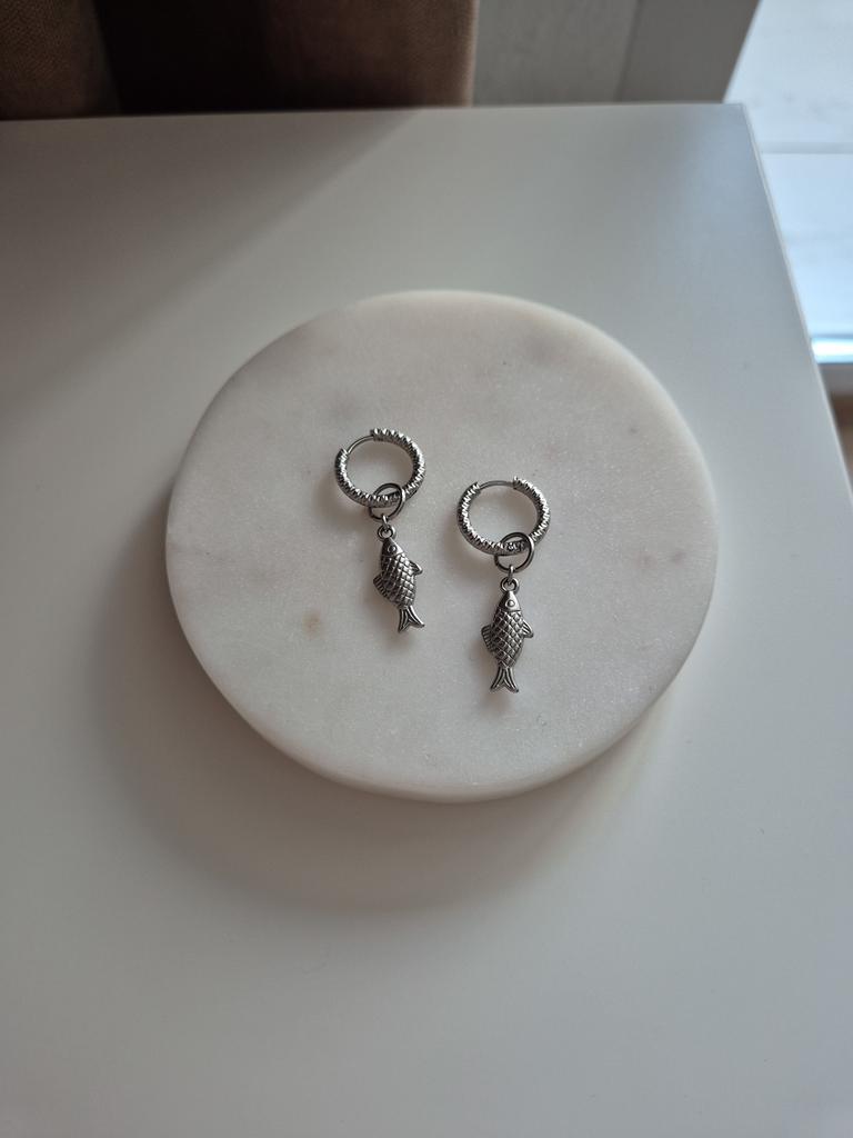 Серьги со съемными подвесками Fish