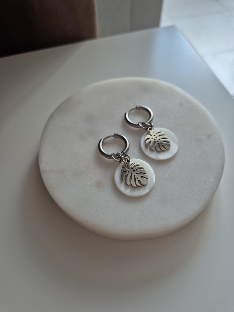 Серьги со съемными подвесками из перламутра Mood