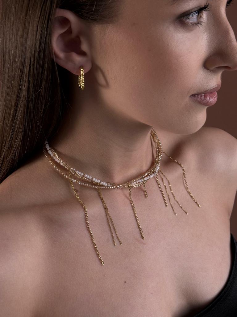 Многослойное колье Glow с цепочками