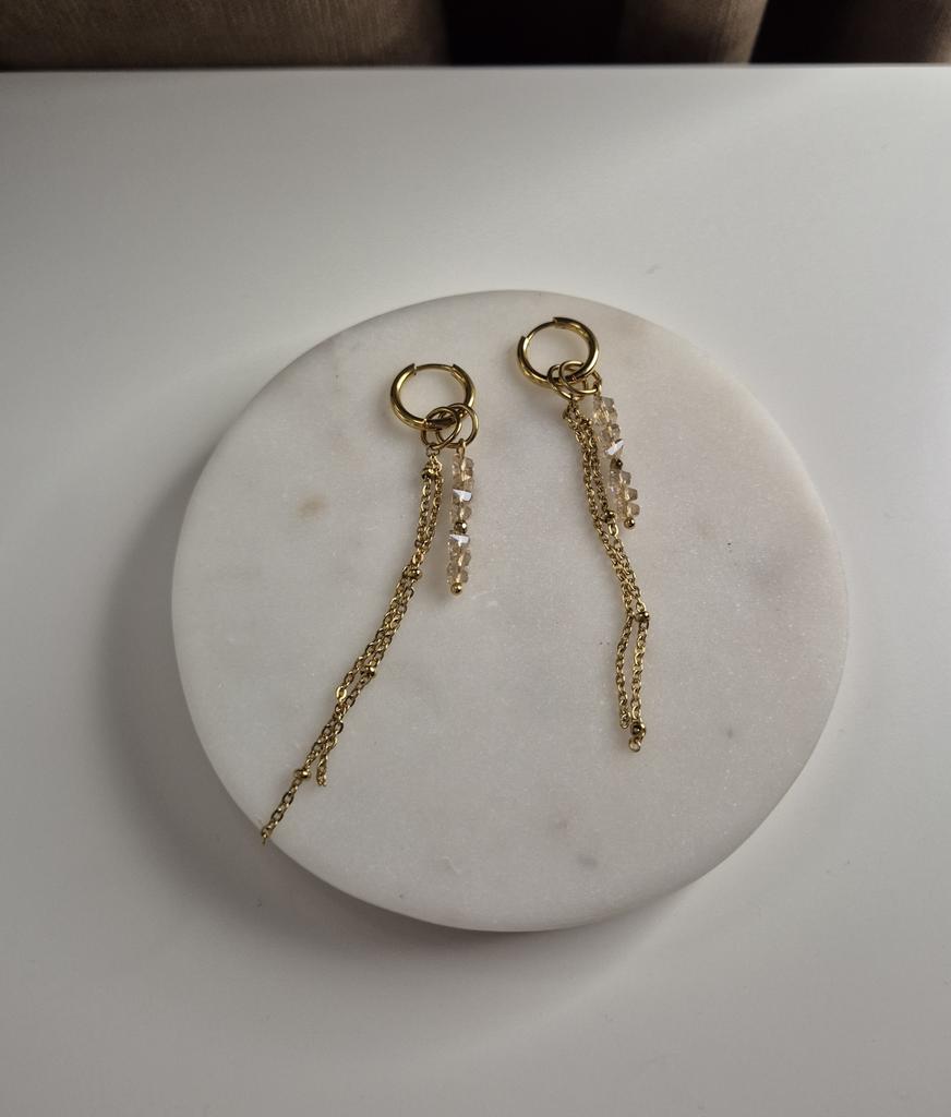 Серьги со съемными подвесками Champagne