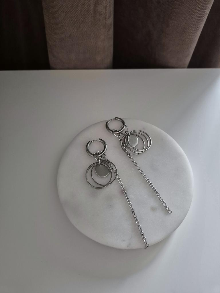 Серьги со съемными подвесками Steel