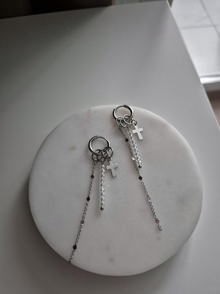 Серьги со съёмными подвесками Clear mix #83