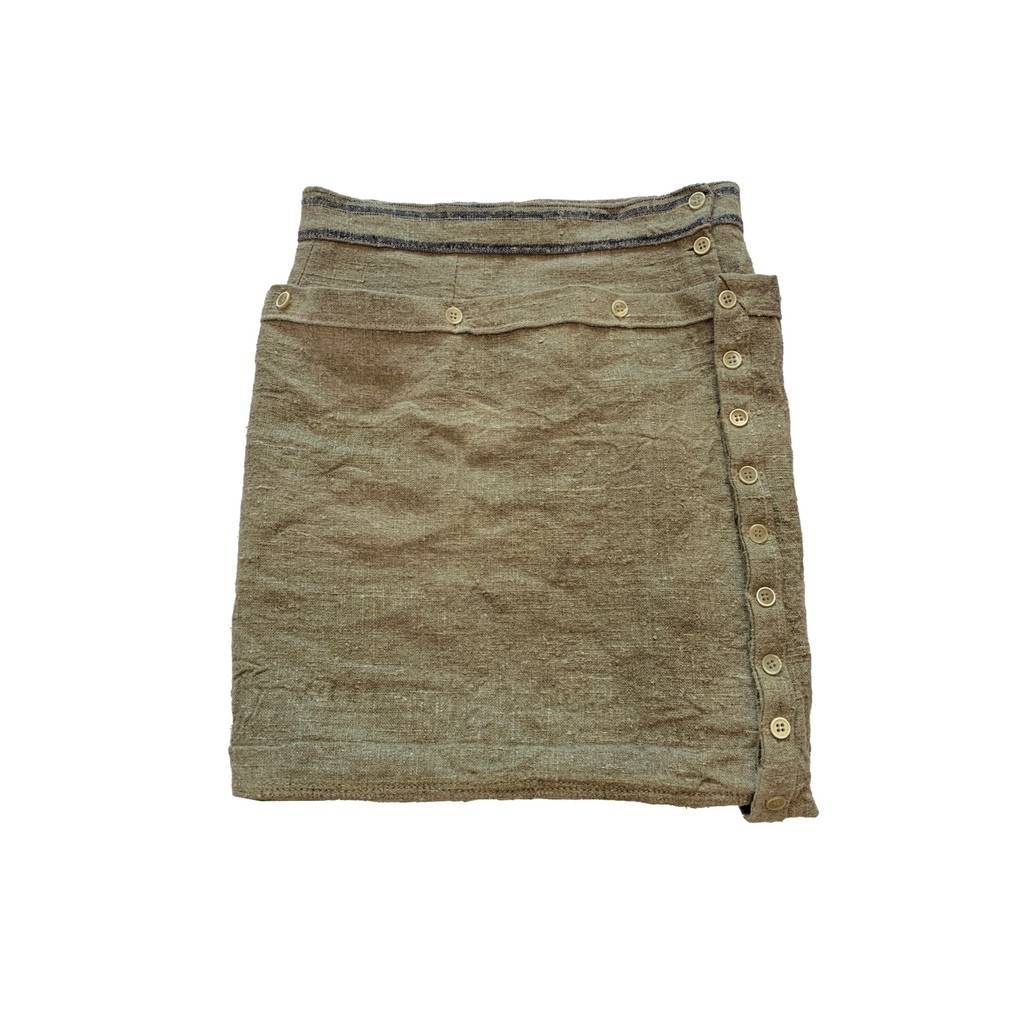 Convertible button-down skirt