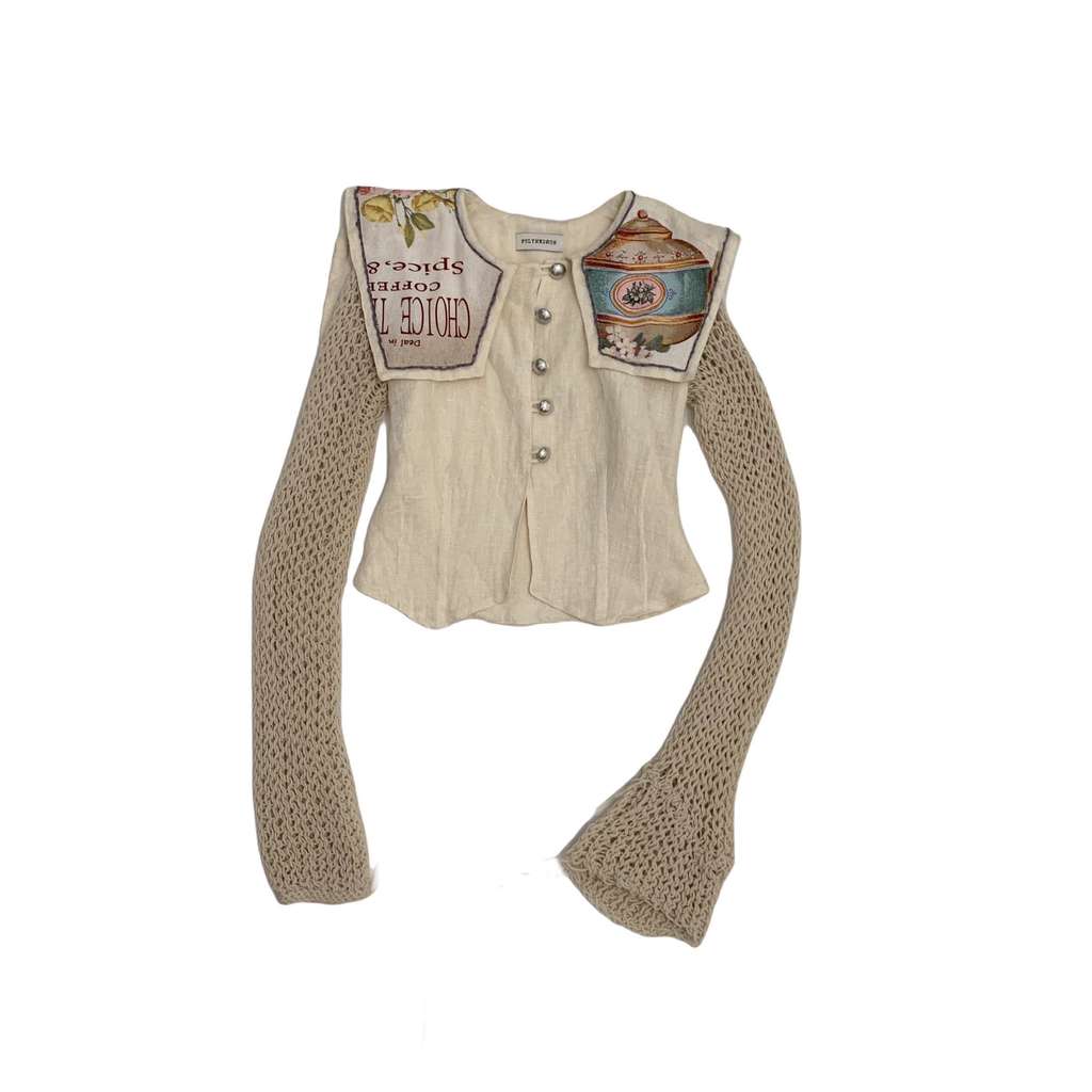 Embroidered collar top