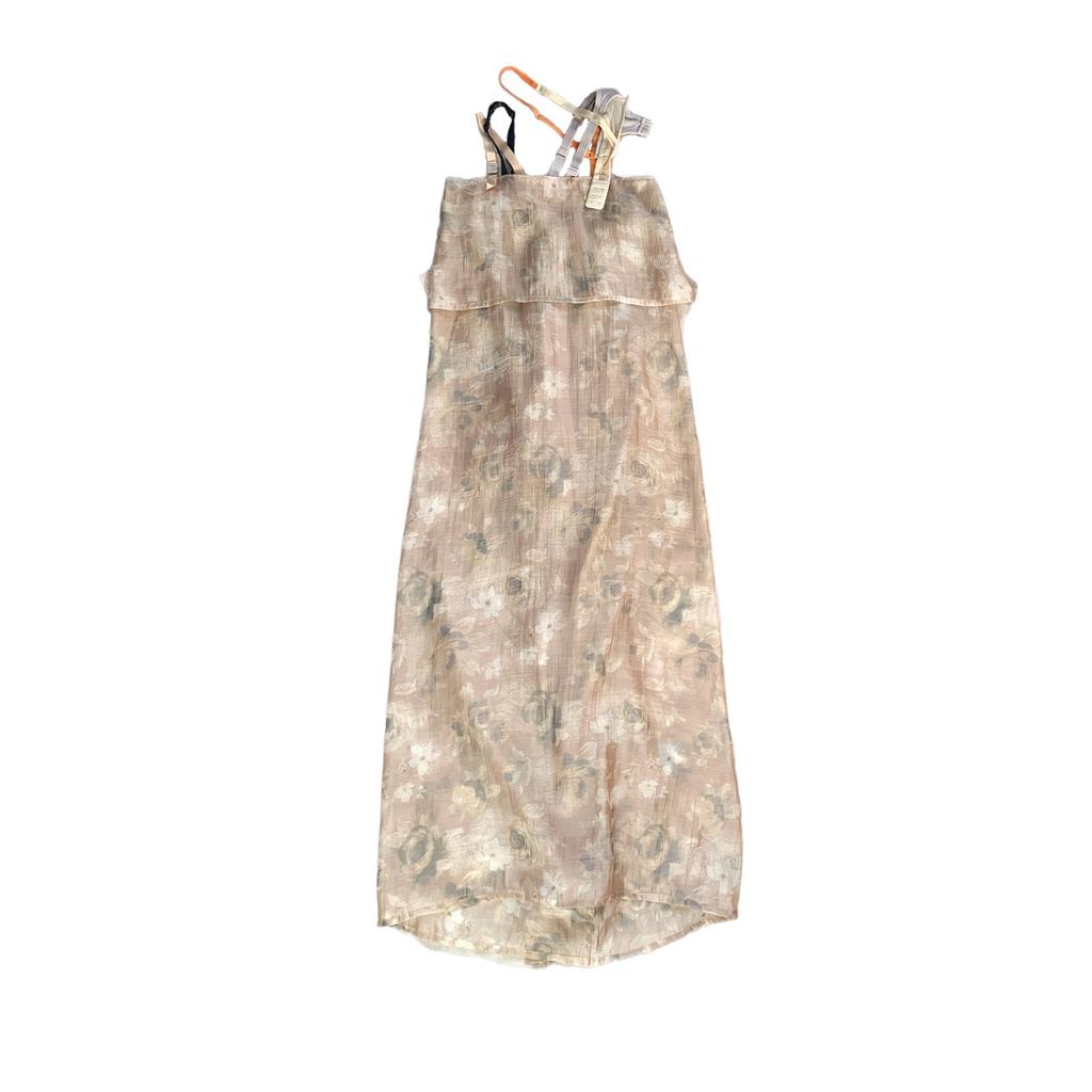 POLYHEDRON x GOOD & BAD: Bra-Straps Floral Sheer Dress