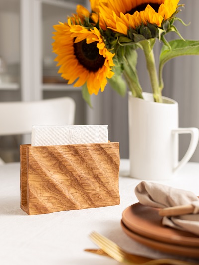 Салфетница из дуба «Волны» / Подставка для салфеток