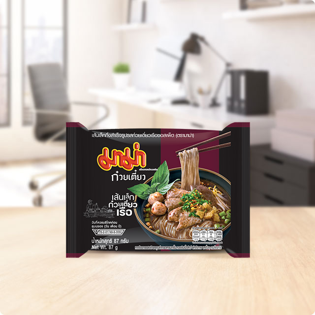 Рисовая лапша МАМА с острым соусом (Instant Rice Noodles Spicy Boat Noodles Sauce Sauce Flavour)