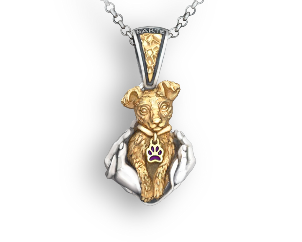 Кулон "Щенок в руках"