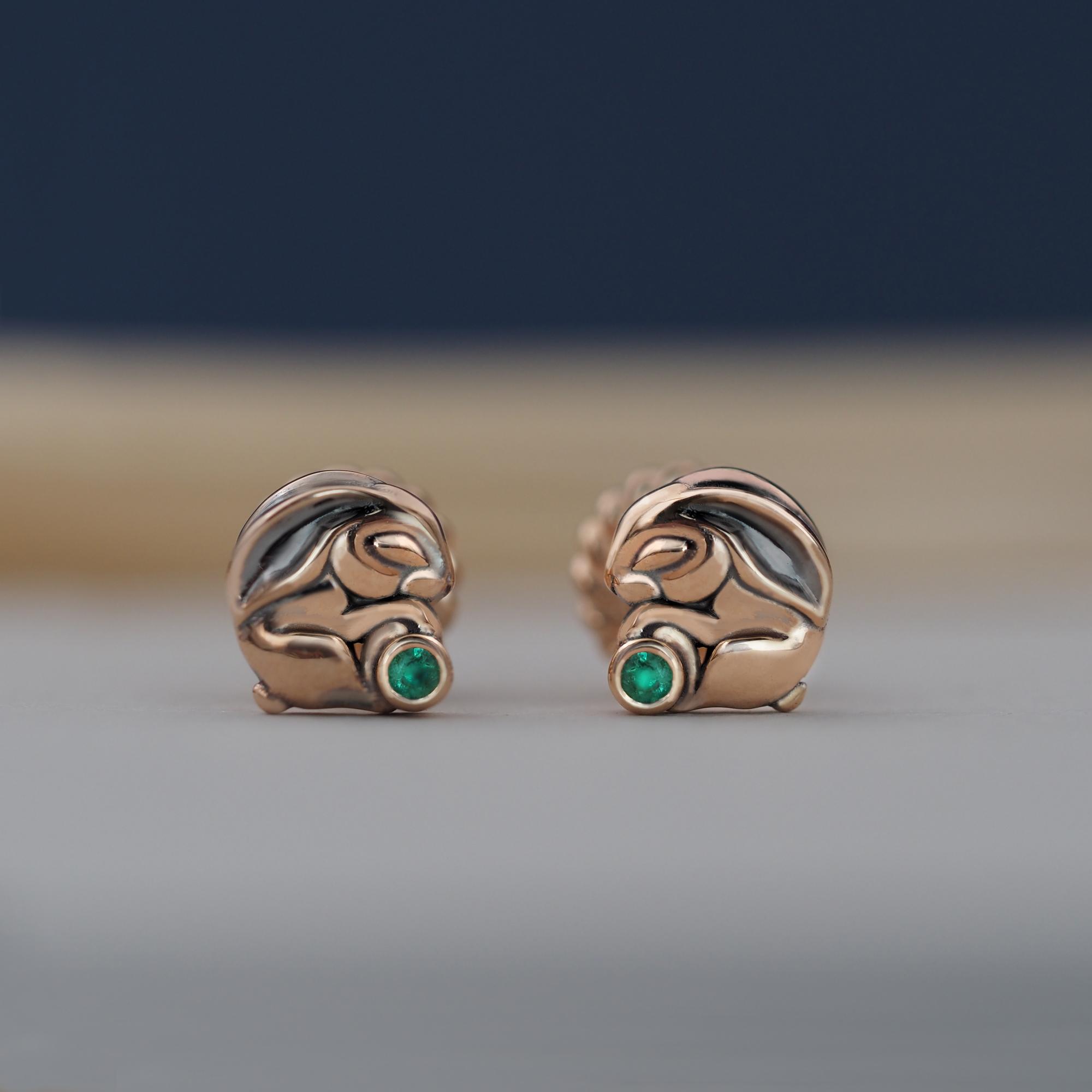 Серьги "Зайки" 585