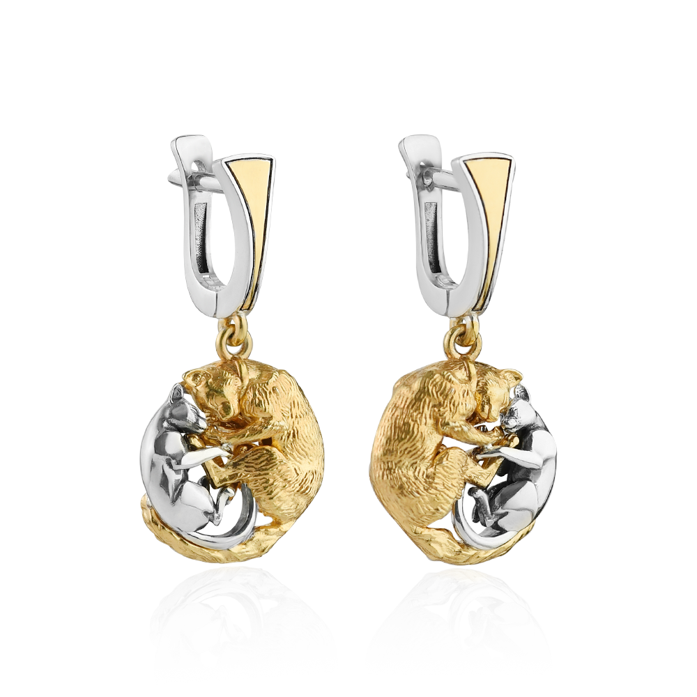 Серьги  "Котики"