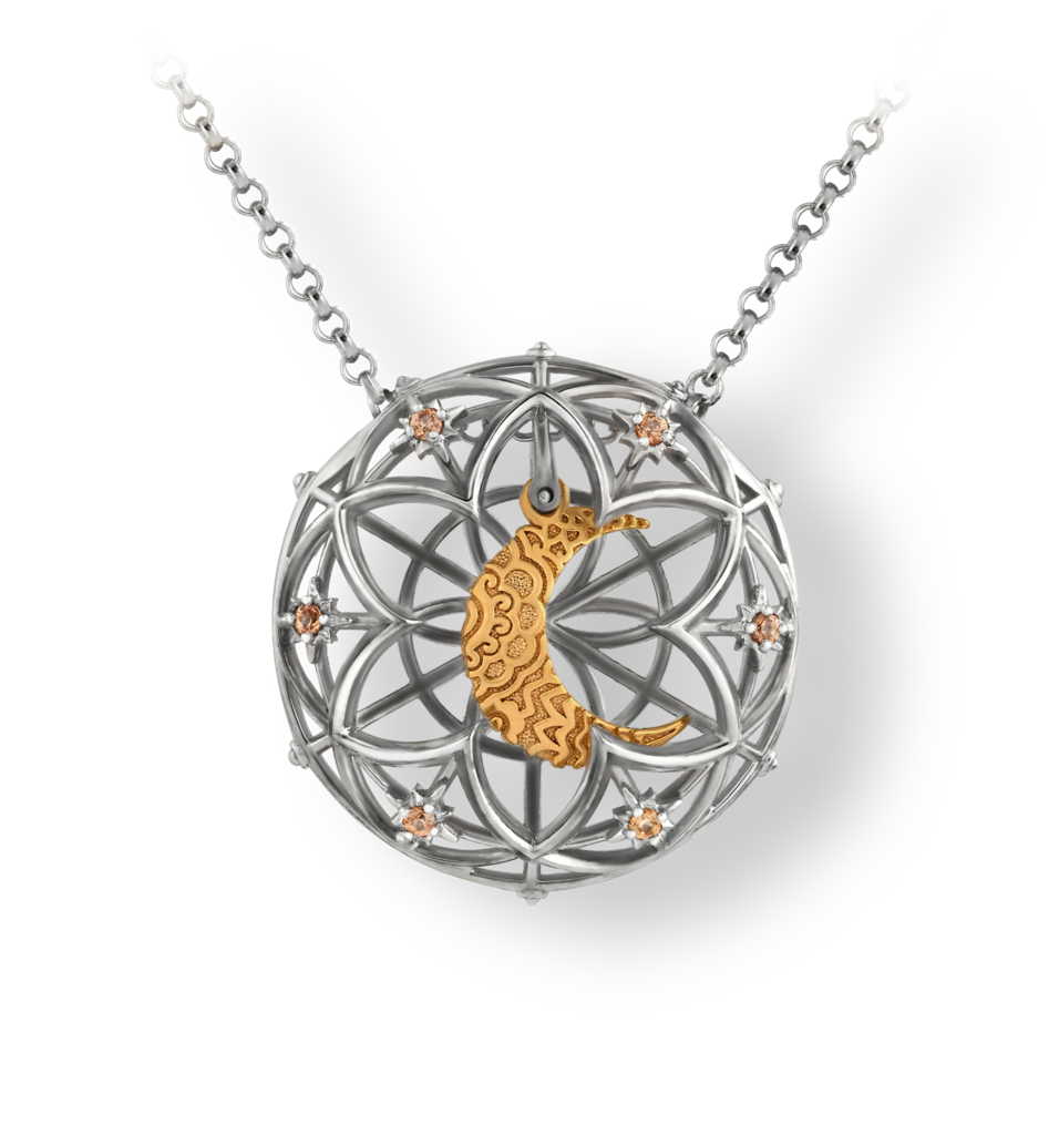 Кулон с цепью "Солнце и Луна"