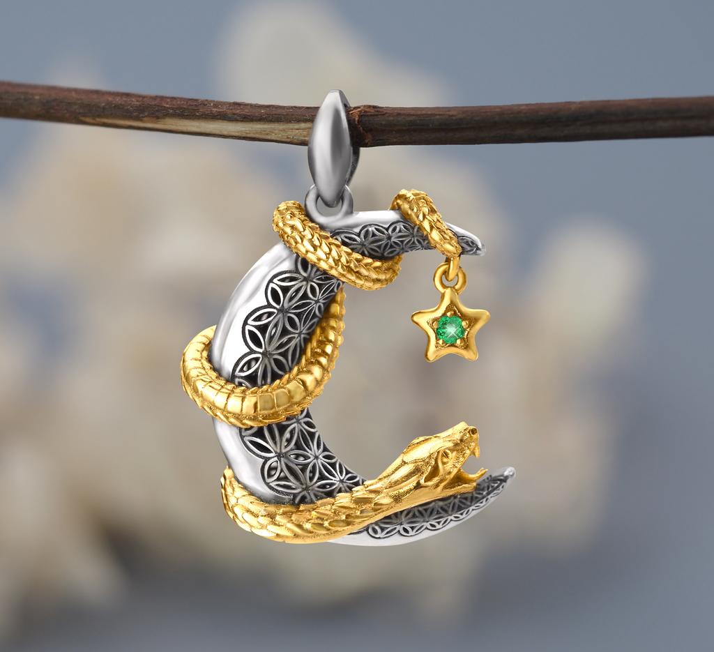 Подвеска "Змея на луне"