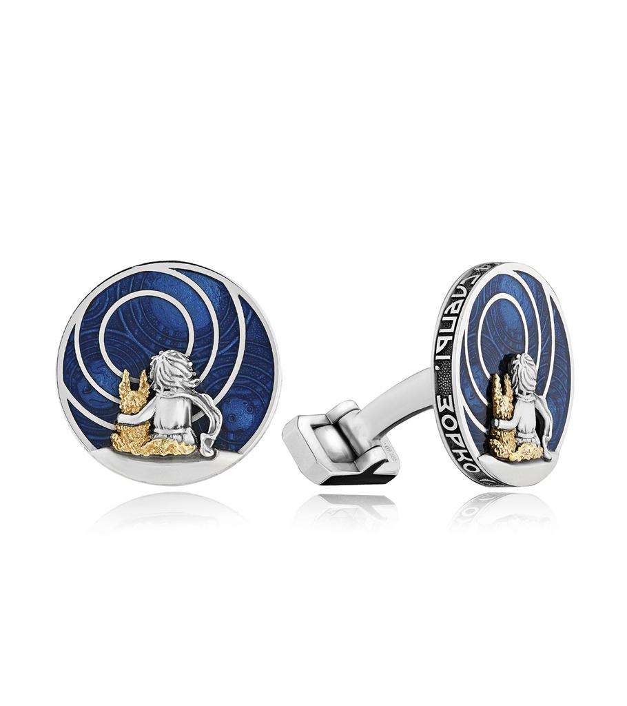 Запонки "Глаза слепы" золото 585